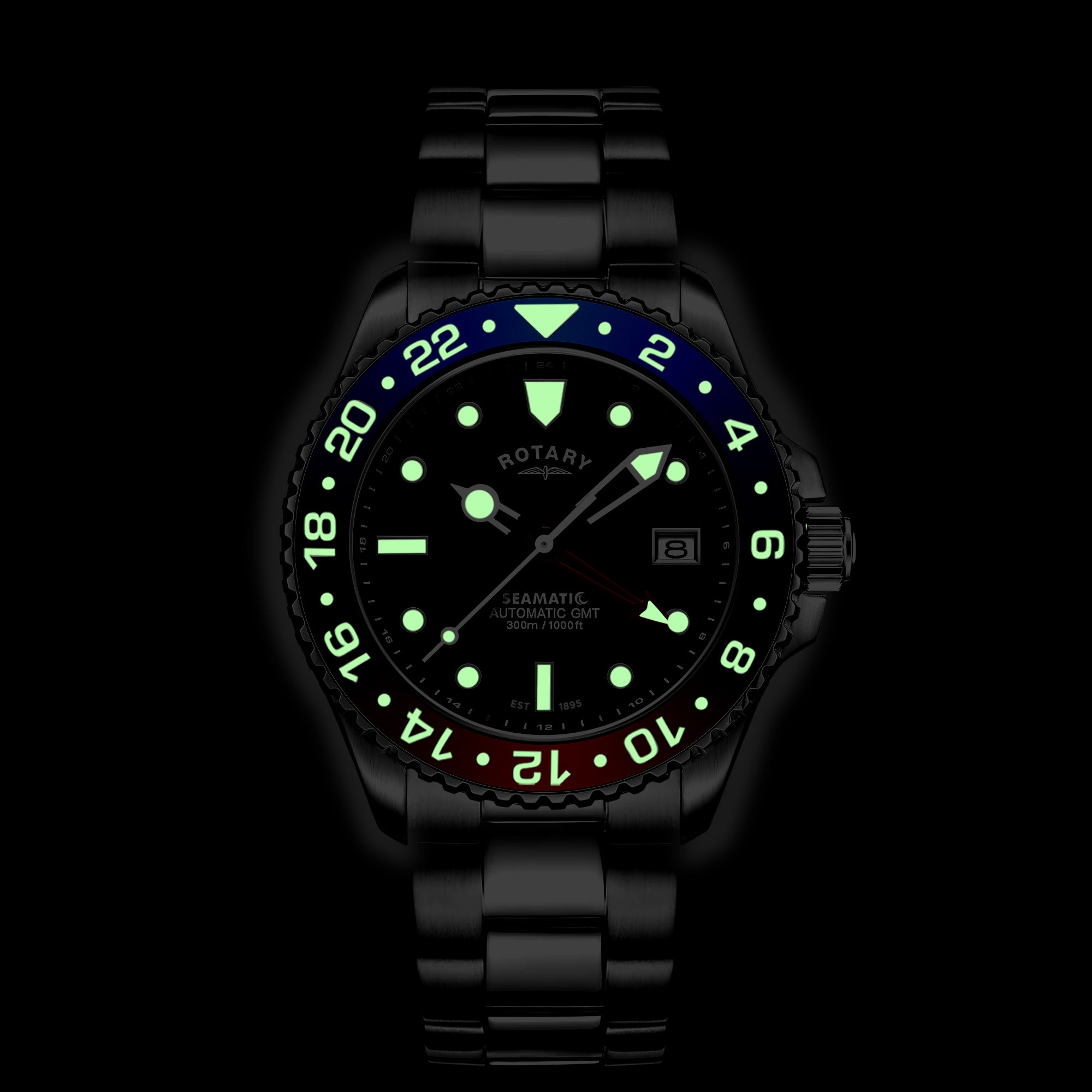 Rotary Seamatic 300 GMT Automatic Watch - GB04378/95