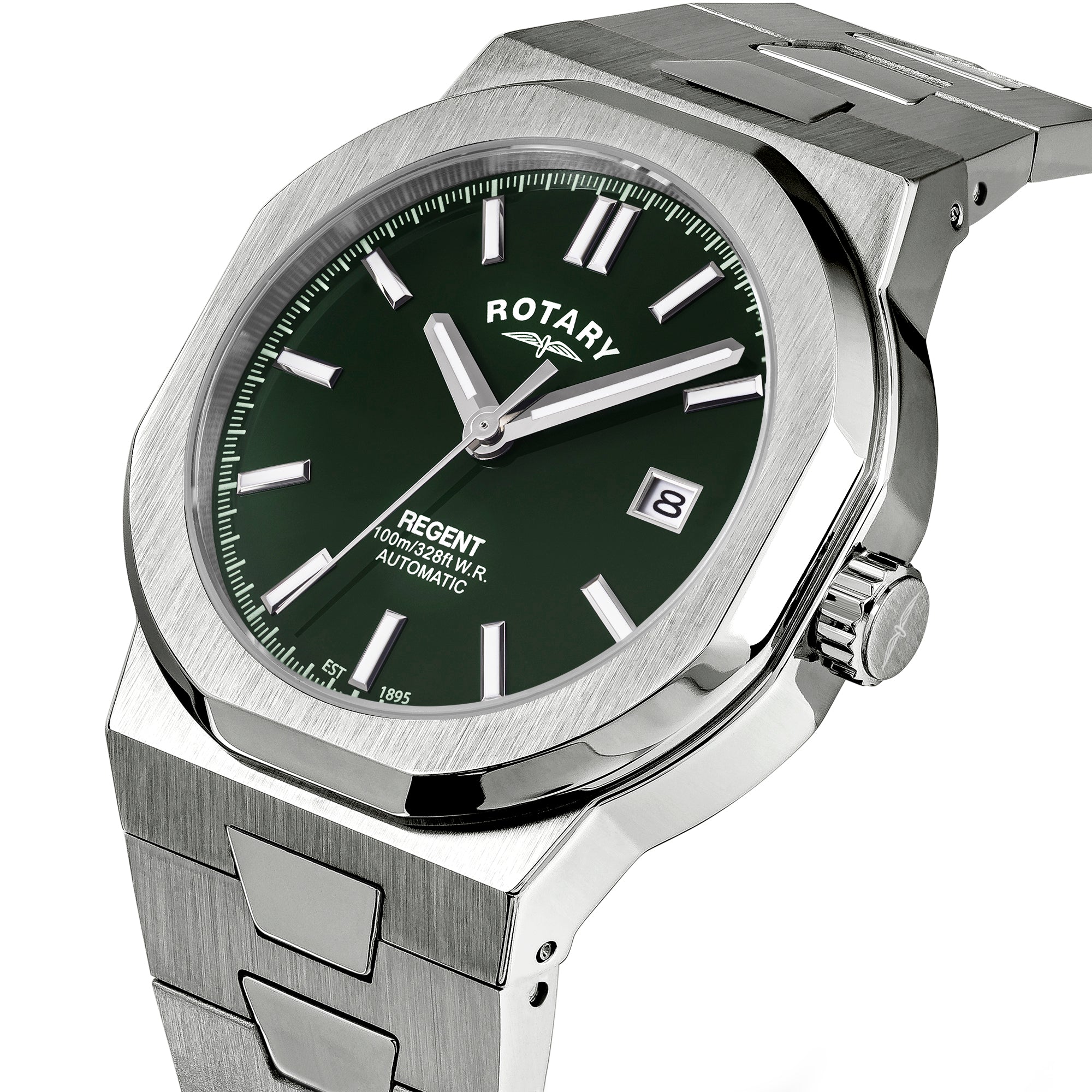 Silver Rotary Regent Automatic wristwatch with dark green dial