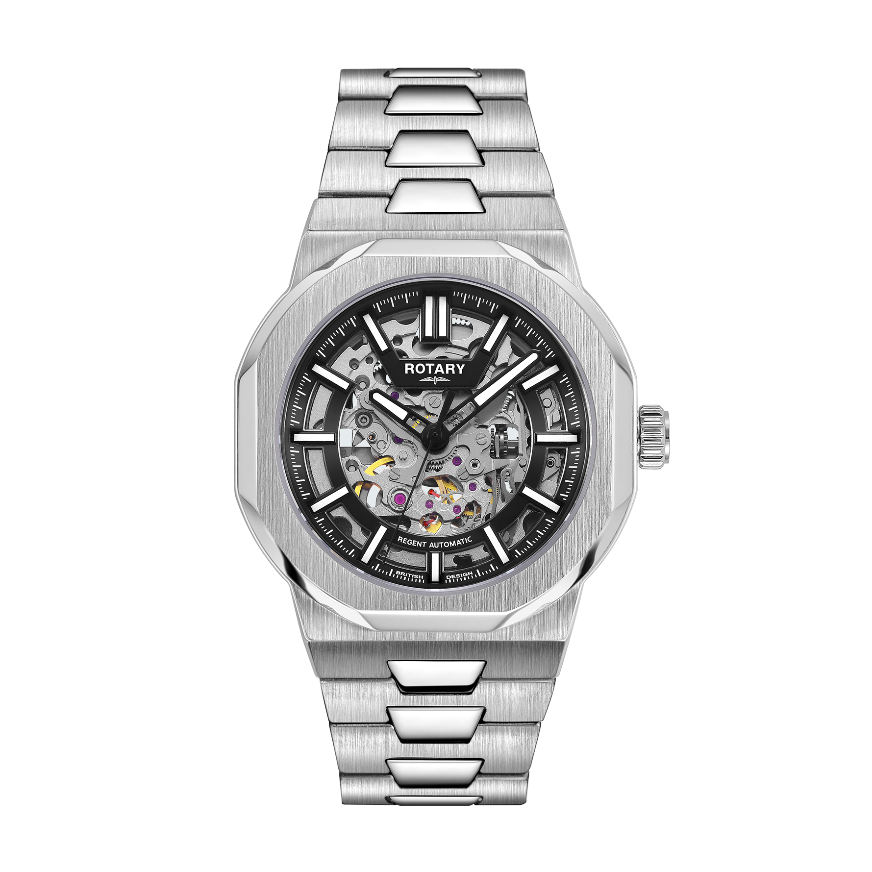 Rotary ladies skeleton watch discount
