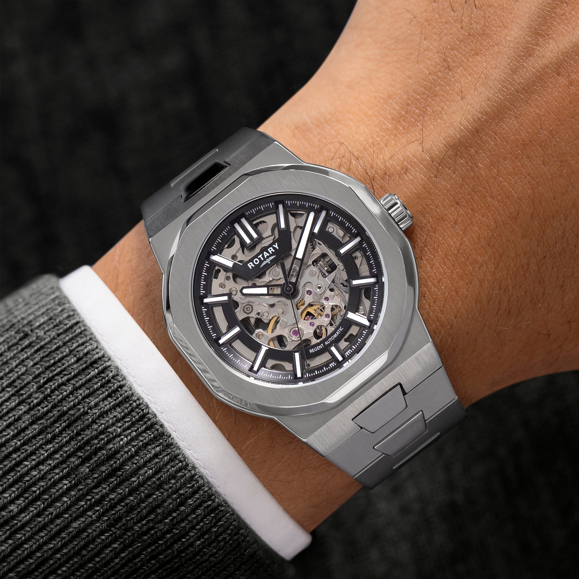 Reloj automático Rotary Regent Skeleton - GB05495/04