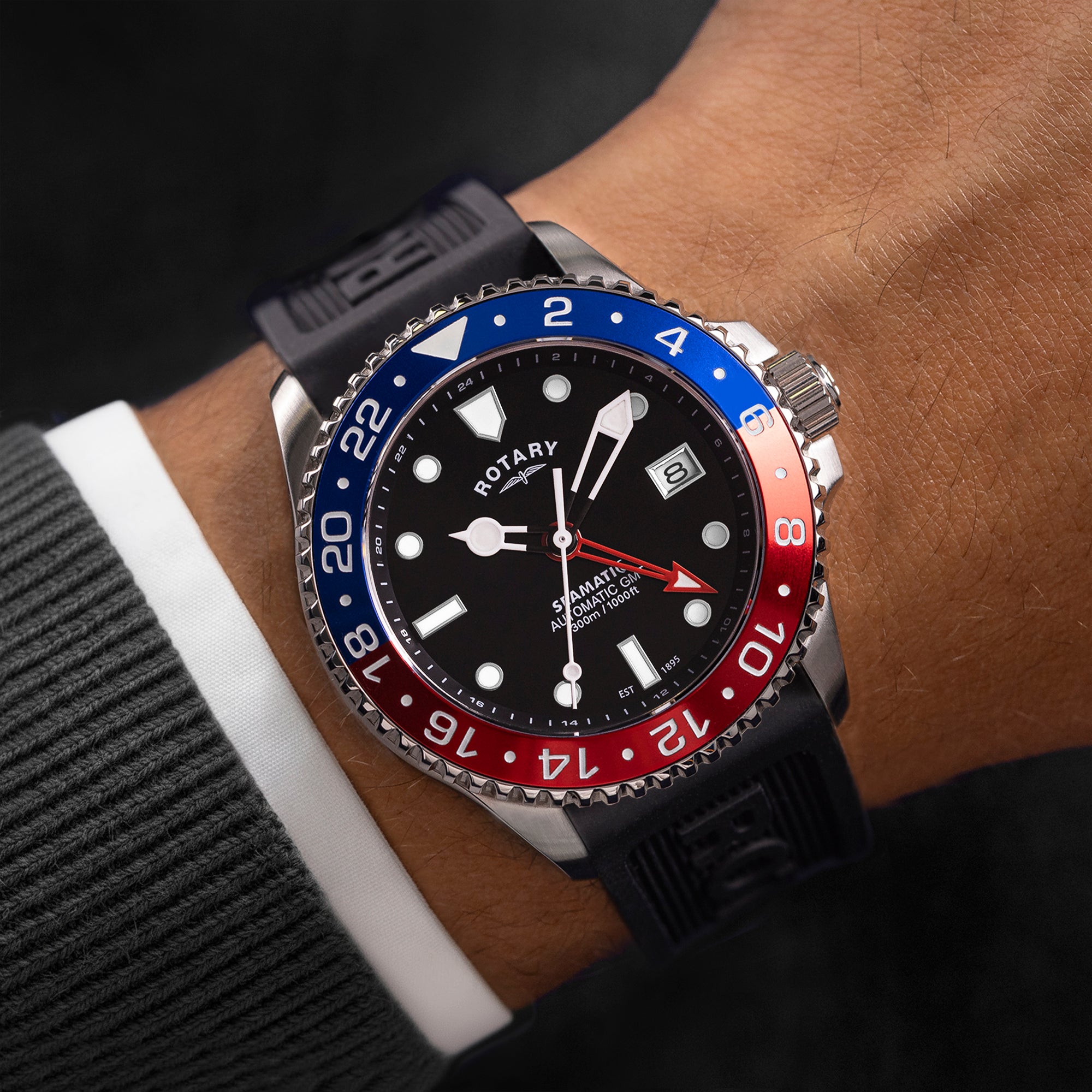 Rotary Seamatic 300 GMT Automatic Watch - GS04378/95