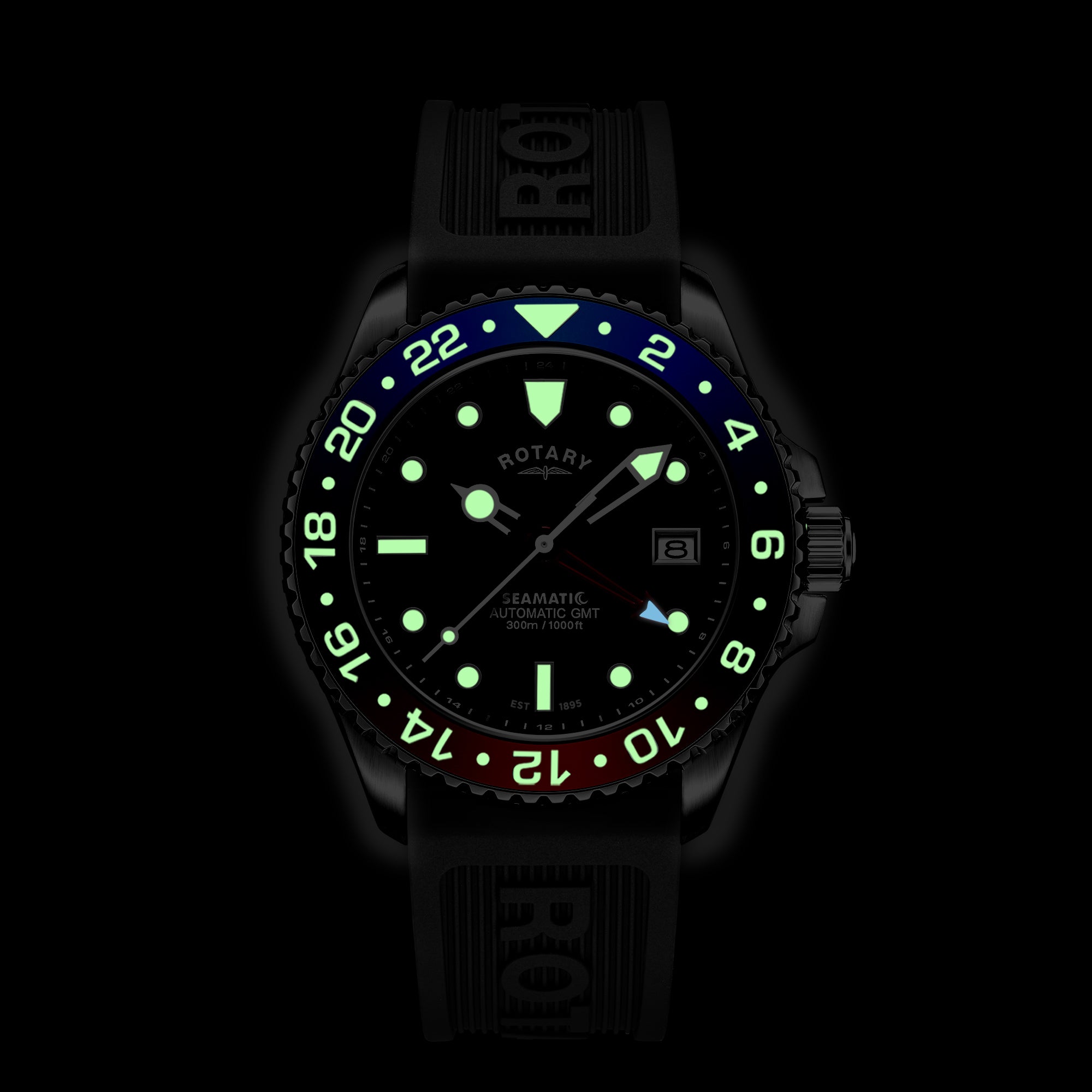 Rotary Seamatic 300 GMT Automatic Watch - GS04378/95