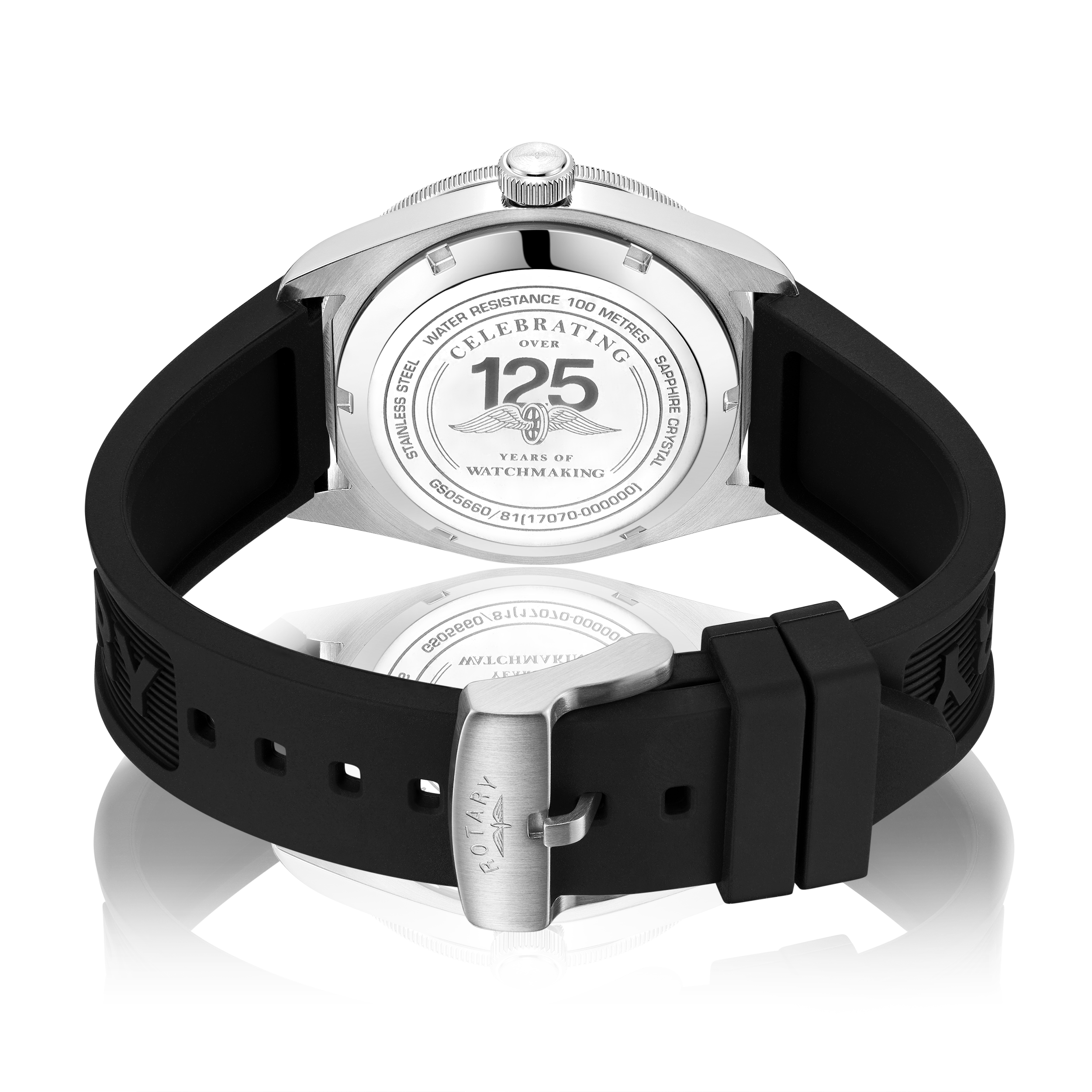Rotary watches 125 year heritage case back