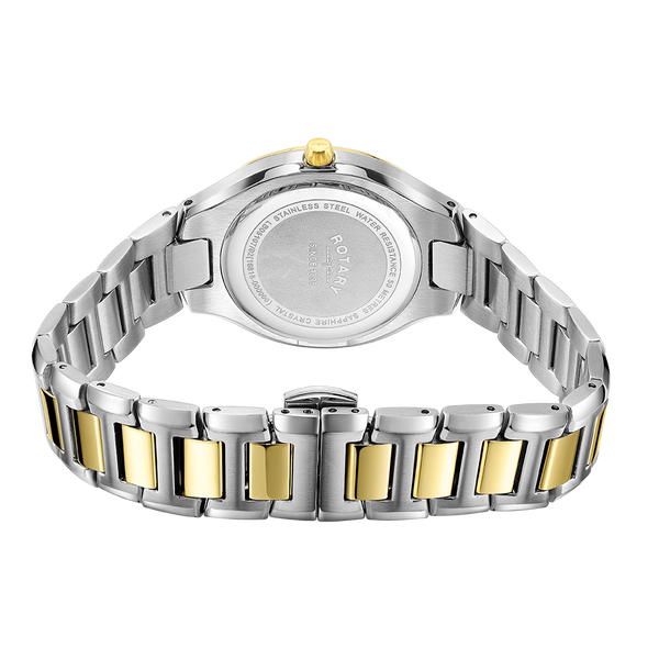 Rotary ladies watch with a two-tone gold and stainless steel case and bracelet