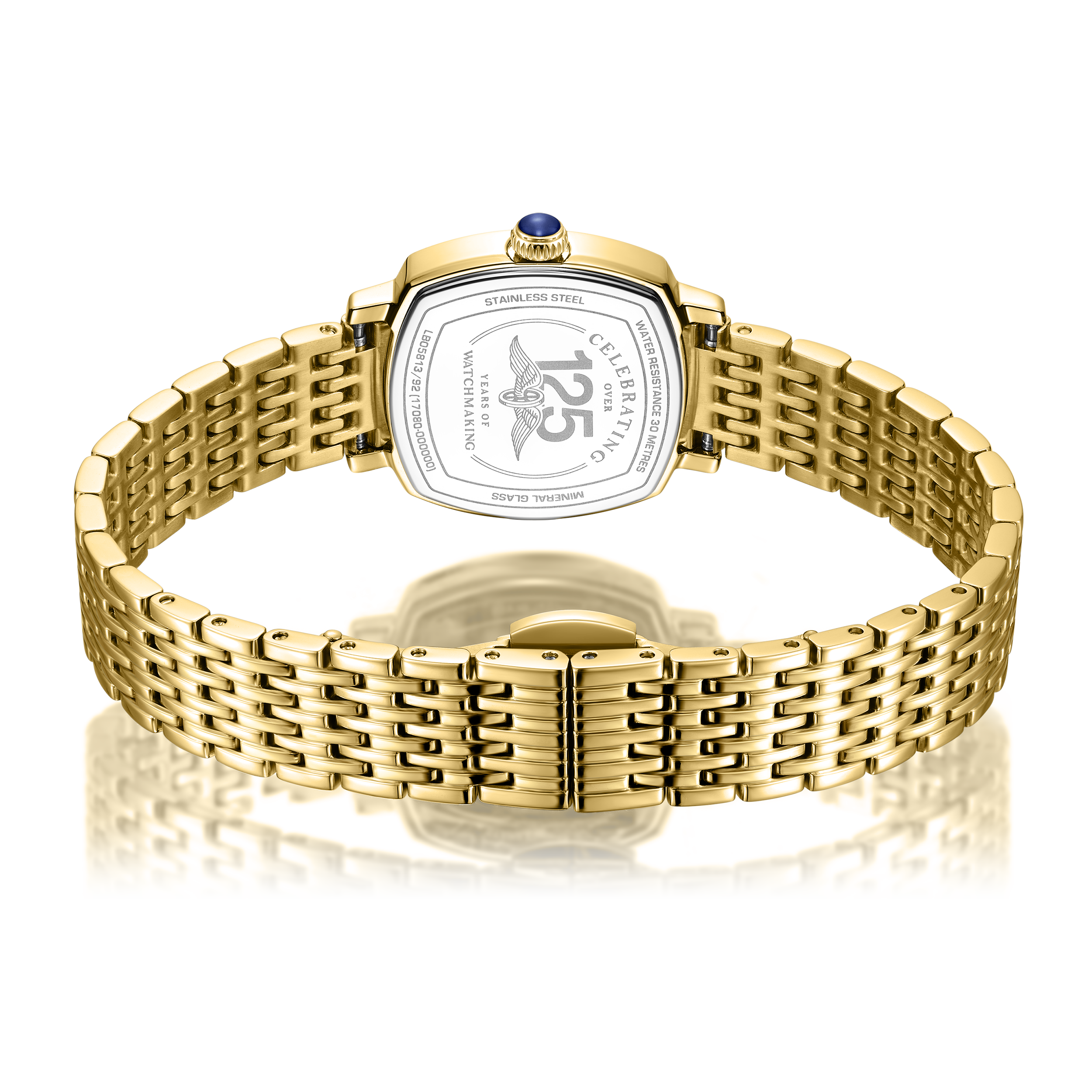 Rotary ladies watch in gold with a 7 link gold bracelet