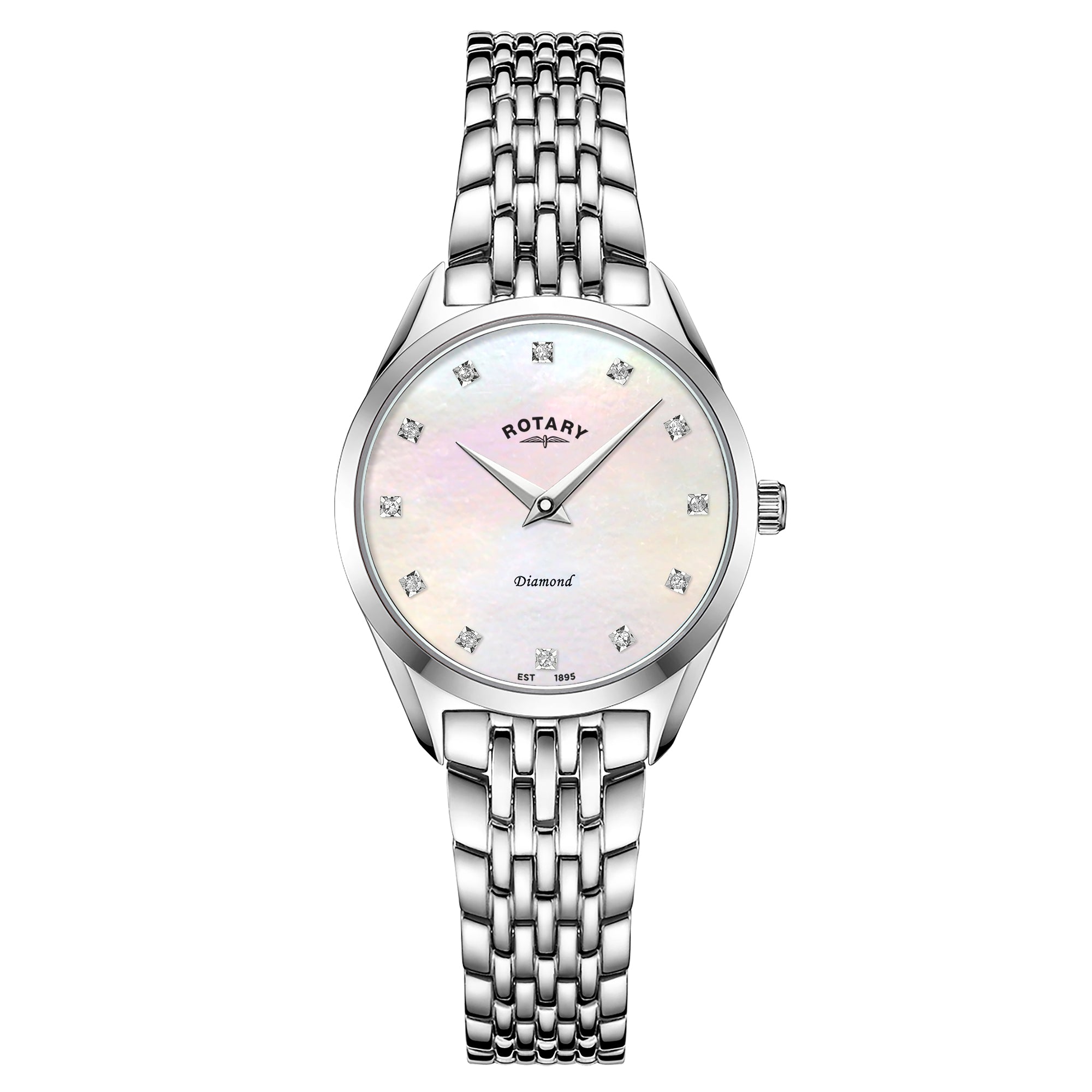 Rotary Ultra Slim Diamond Watch - LB08010/07/D
