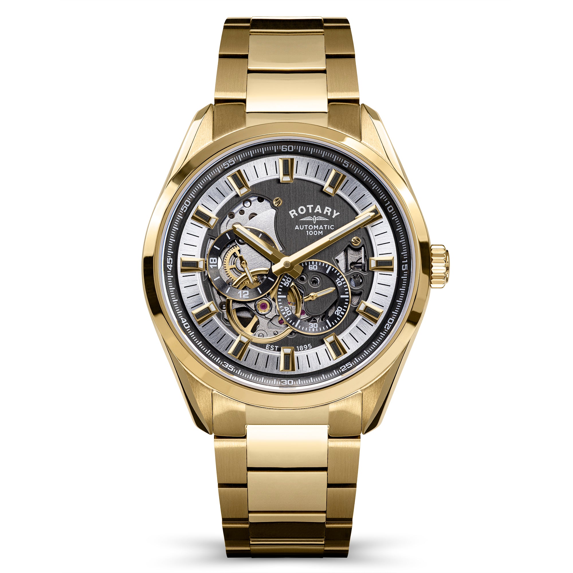 Gold Rotary wristwatch on a white background
