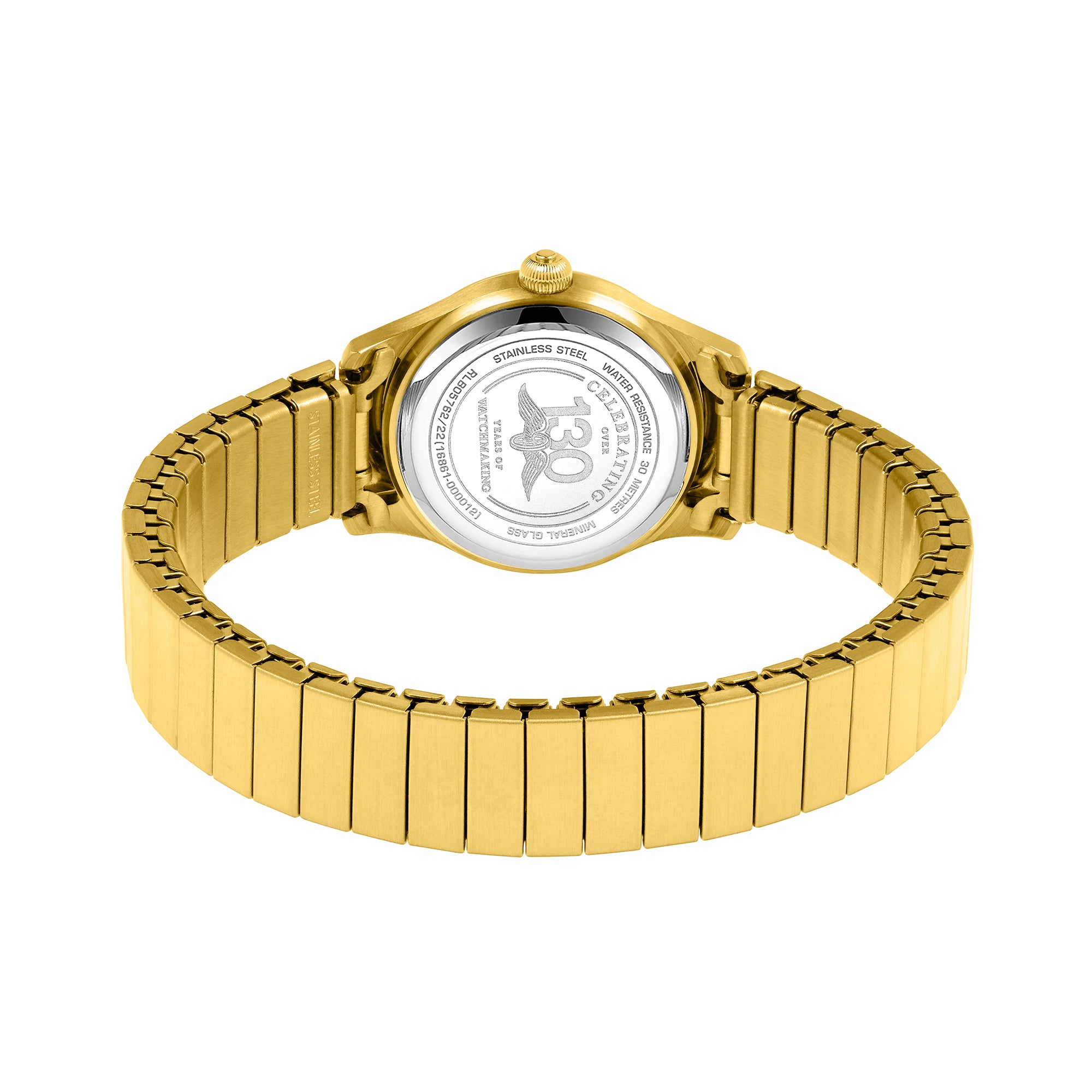 Gold Rotary watch on a white background