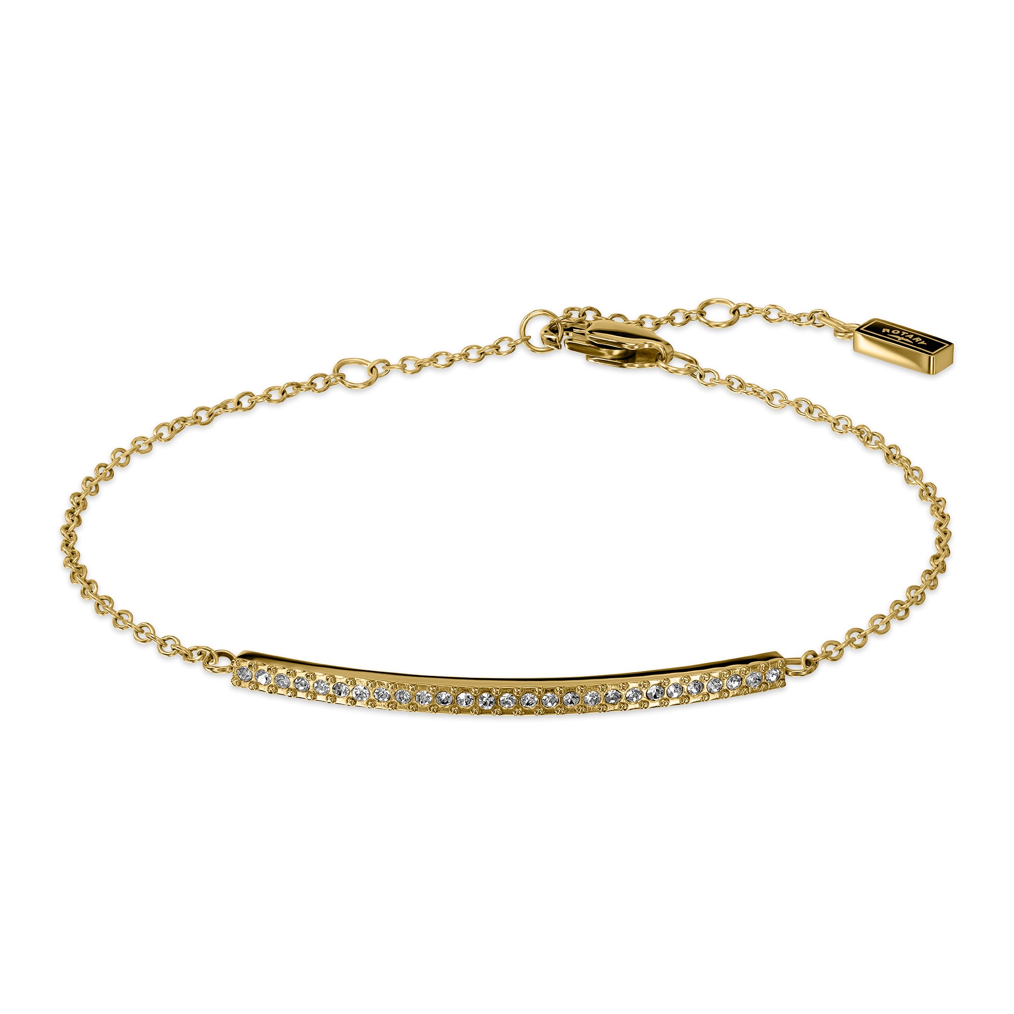 Gold Rotary bracelet with gem setting