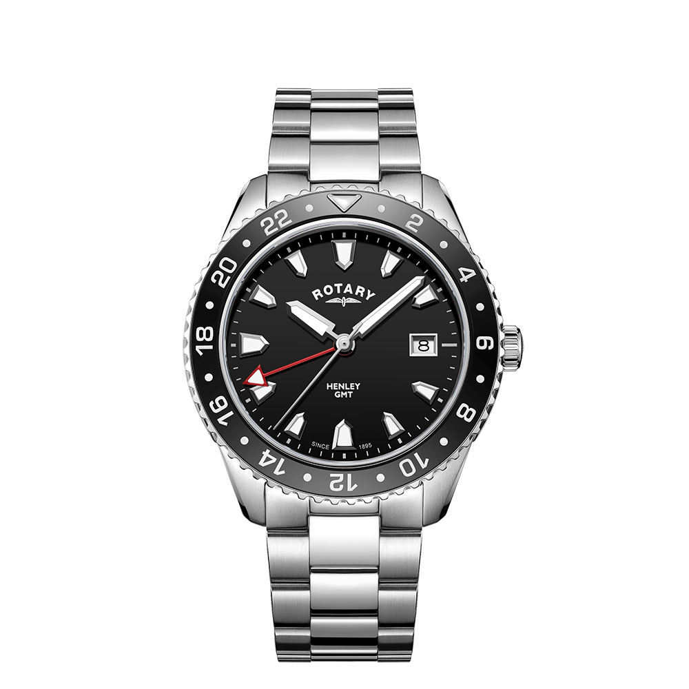 Rotary GB05108/30 Orologio Henley GMT da uomo 42mm 10ATM Rotary GB05108/30 Orologio Henley GMT da uomo 42mm 10ATM