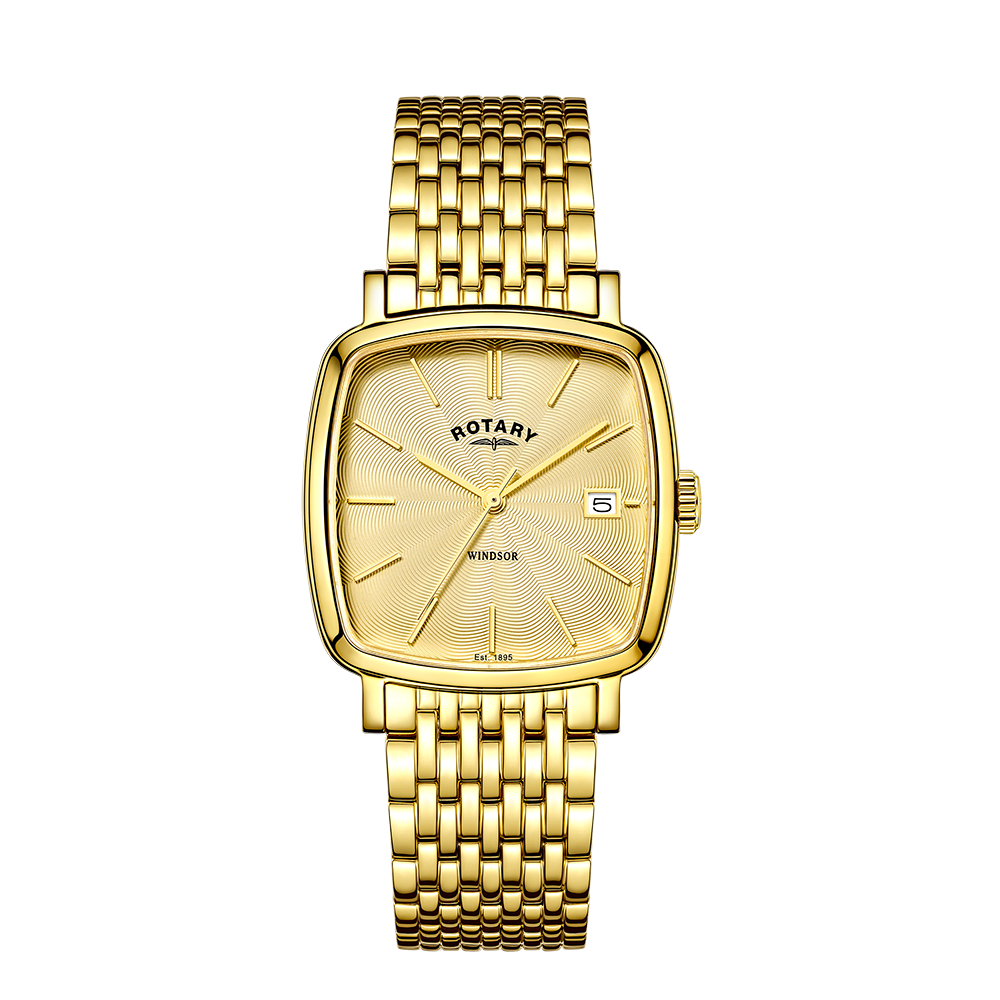 Rotary gold 2025 plated mens watch