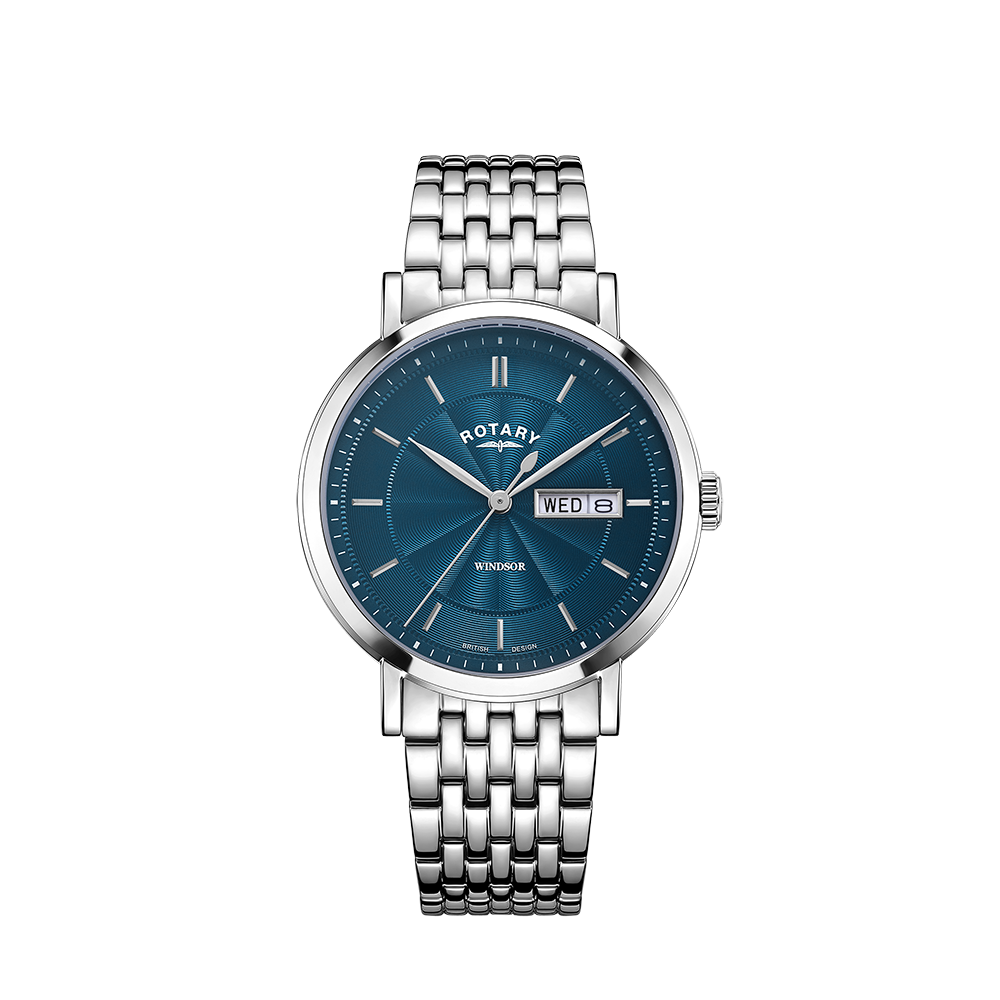 Rotary blue face on sale watch