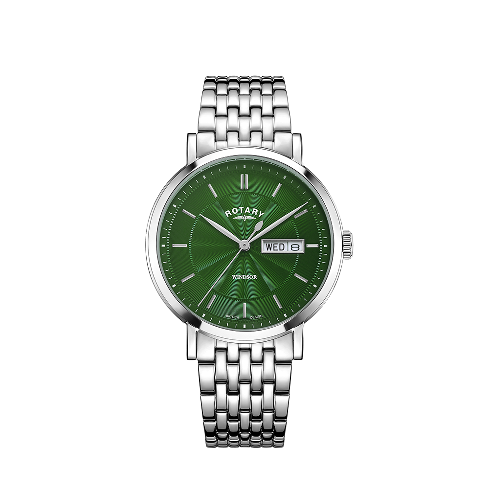Rotary green dial watch discount