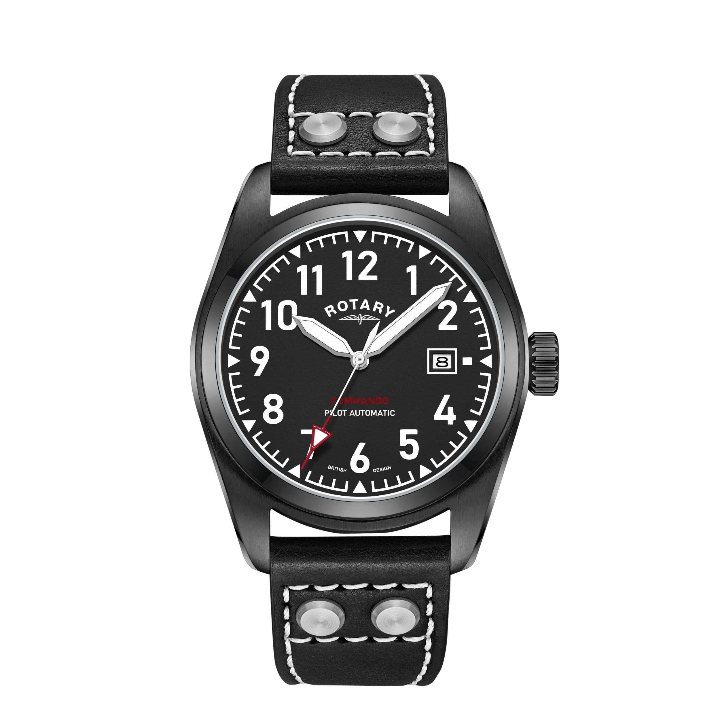 Rotary RW 1895 Pilot Automatic Black Edition Watch - GS05474/19