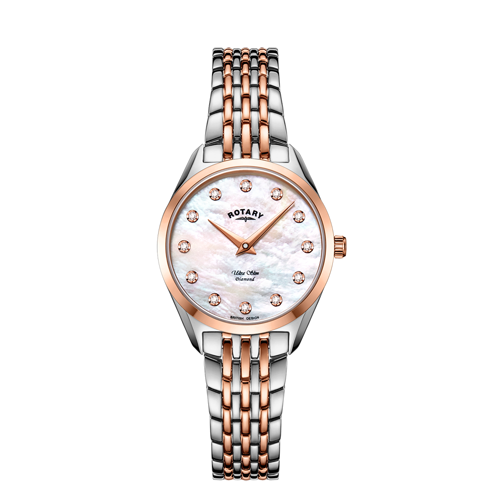 Rotary Ultra Slim Diamond Set Watch - LB08012/41/D