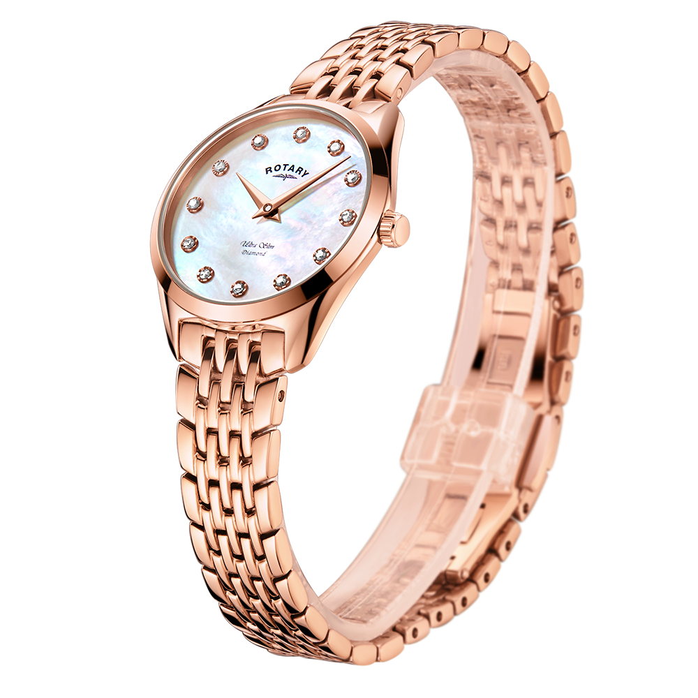 Rotary Ultra Slim Diamond Set Watch - LB08014/41/D