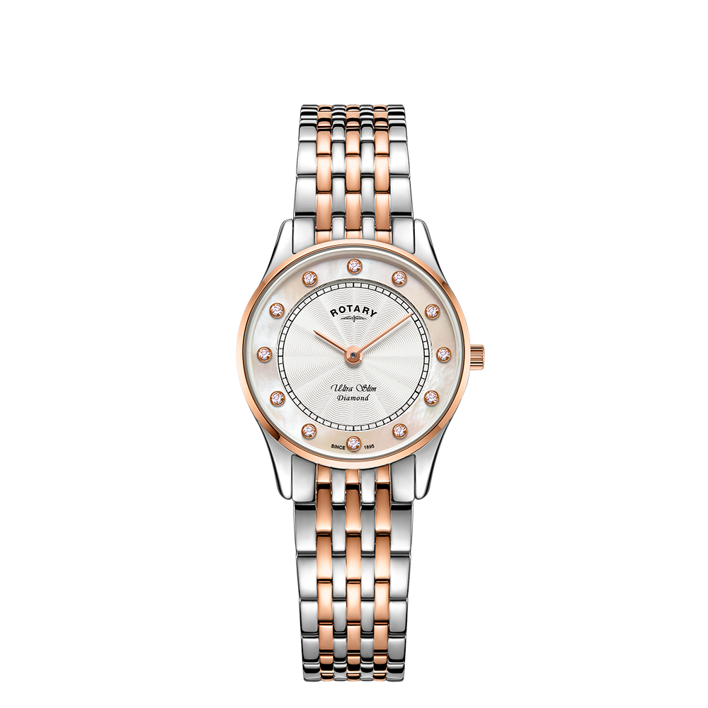 Rotary Ultra Slim Diamond Set Watch - LB08302/07/D
