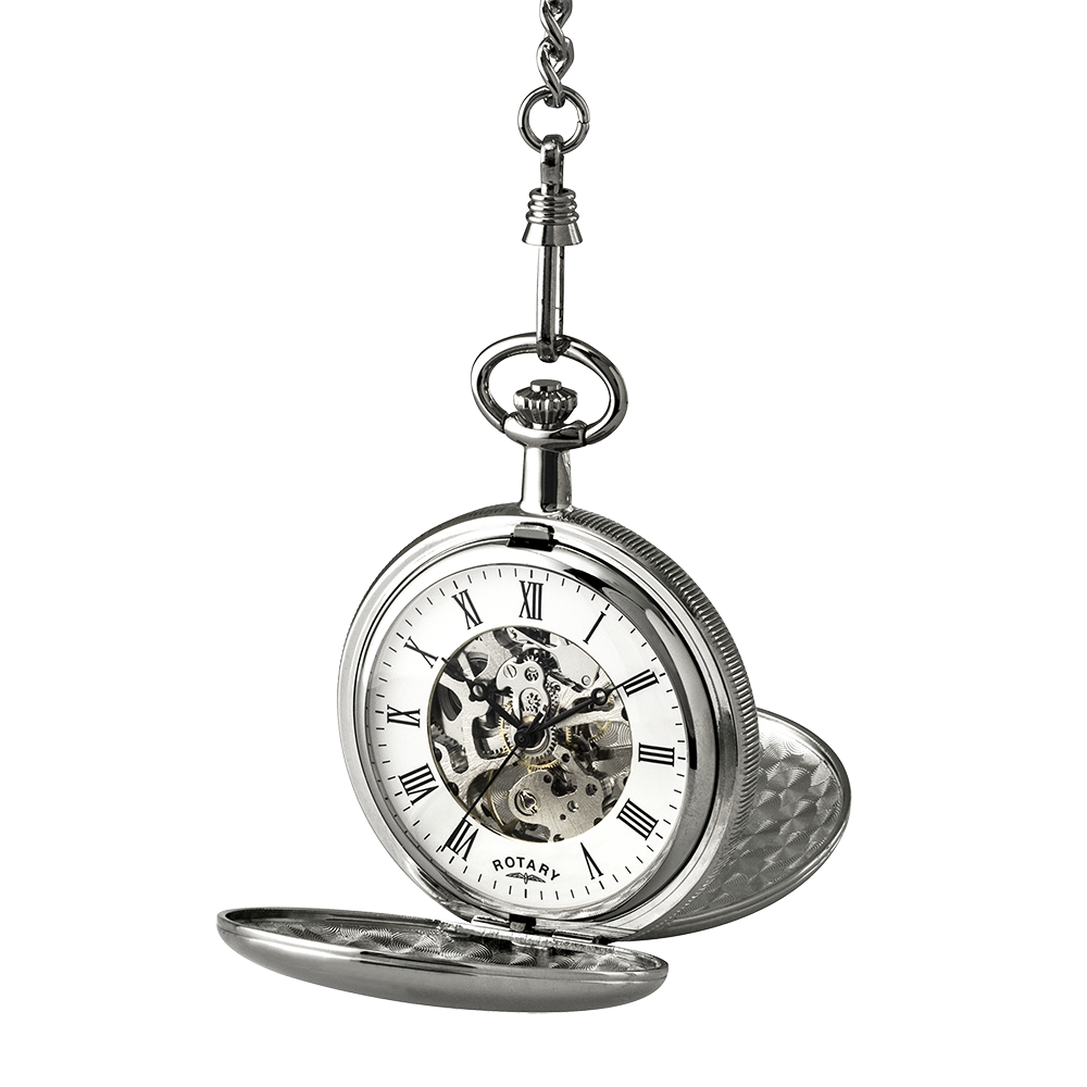 Rotary skeleton 2025 pocket watch