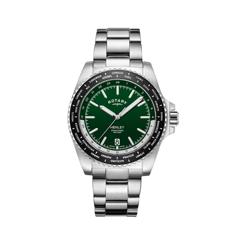 Rotary green dial watch sale