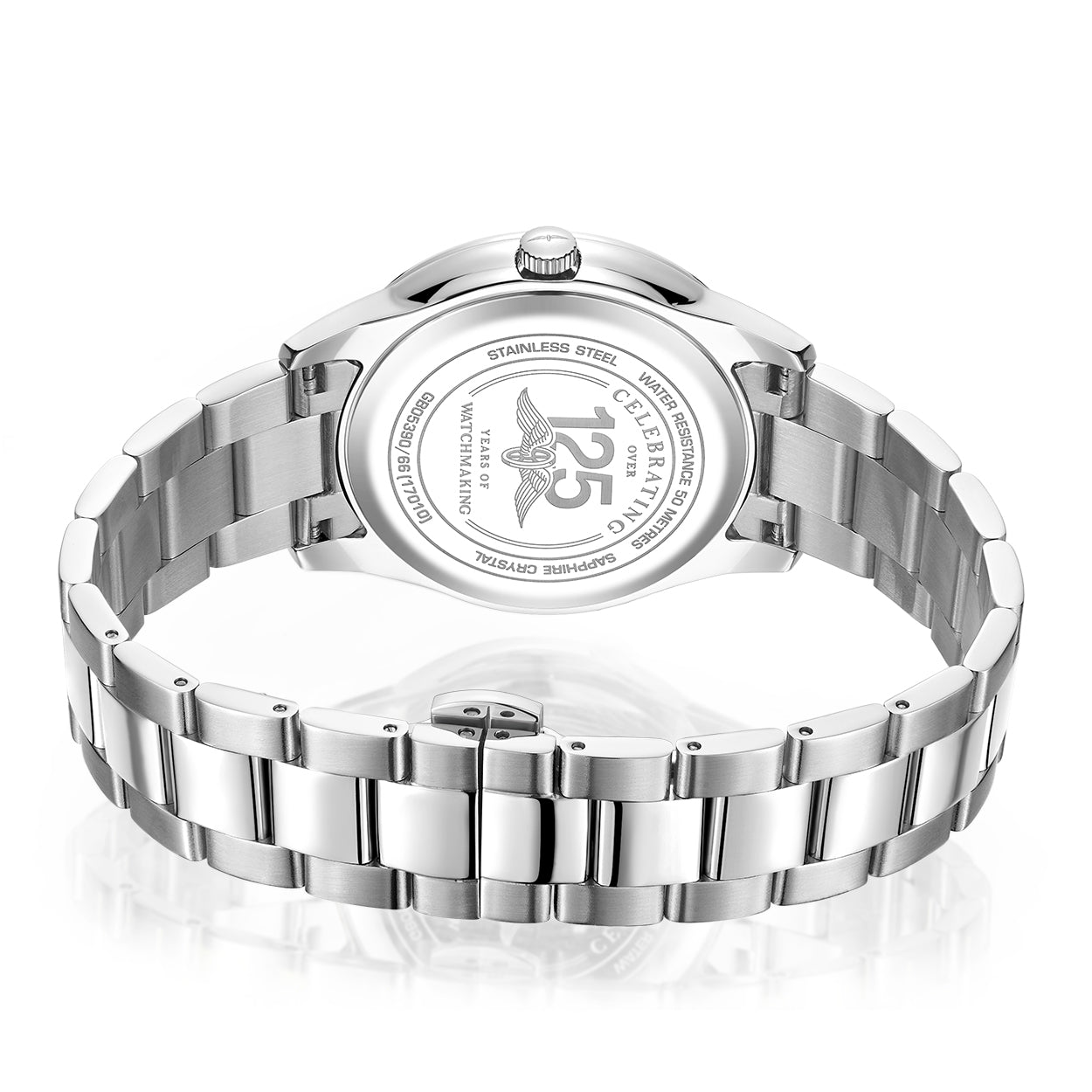 Rotary mens stainless steel watch with bracelet