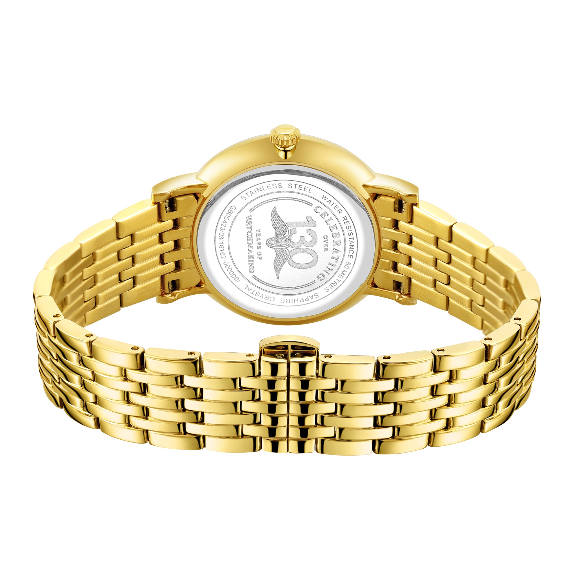 Gold Rotary watch on a white background