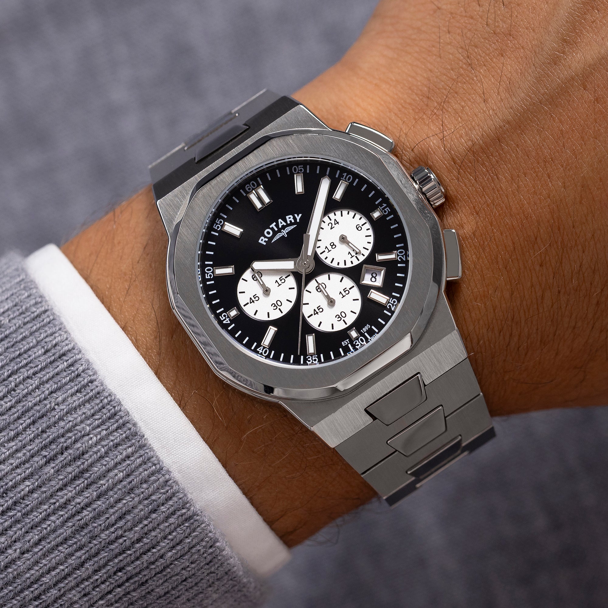 Rotary Regent Chronograph Black Dial Watch - GB05450/65