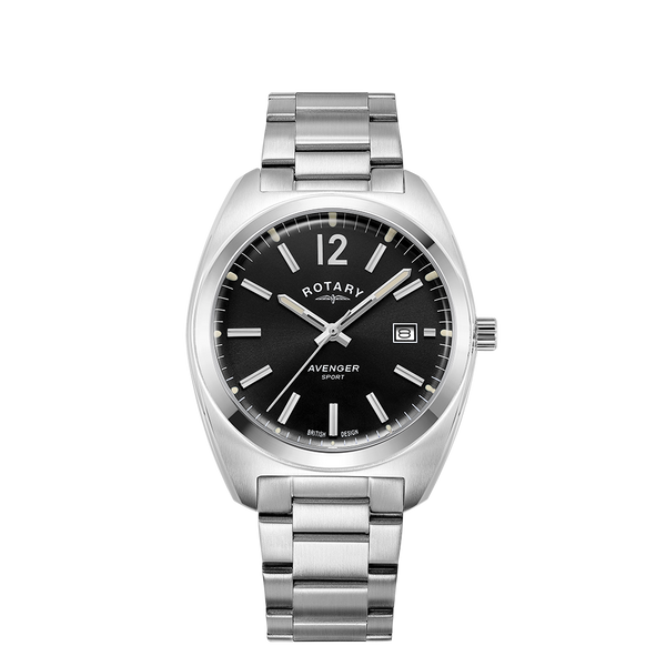 Rotary 腕時計　シルバー　黒 Rotary RW 1895 Chronograph Men's Black Watch GS05485/65 from