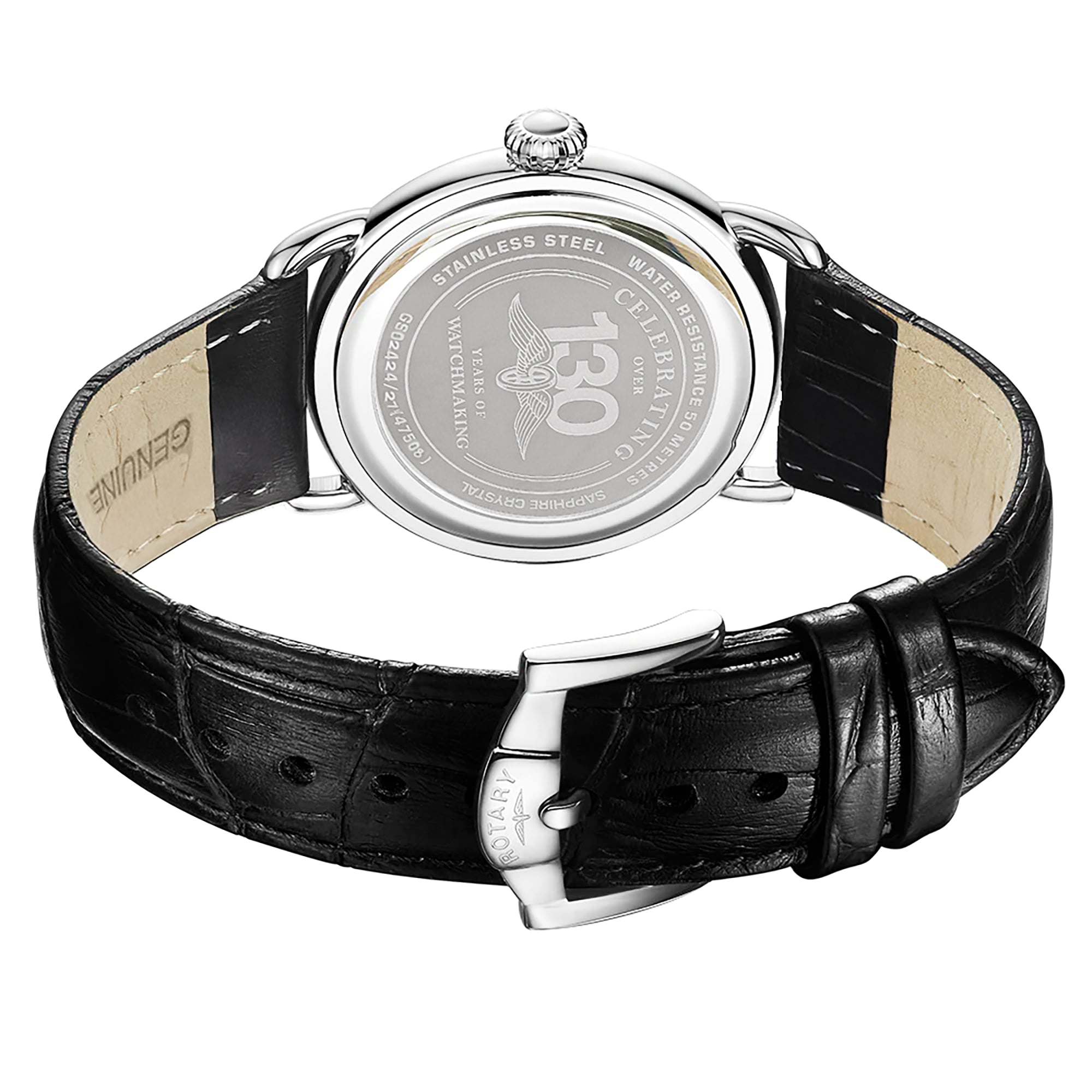 ROTARY HERITAGE 'SHERLOCK' 腕時計 Gents Steel Rotary 'Sherlock' Watch on Leather Strap – ST Hopper