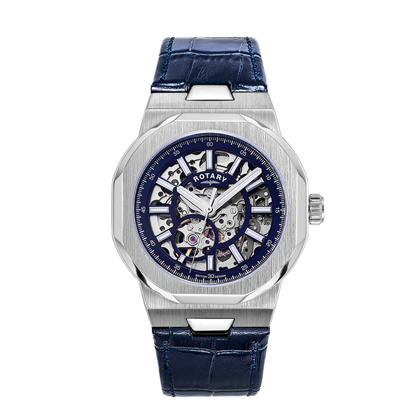 Rotary skeleton watch rose gold sales