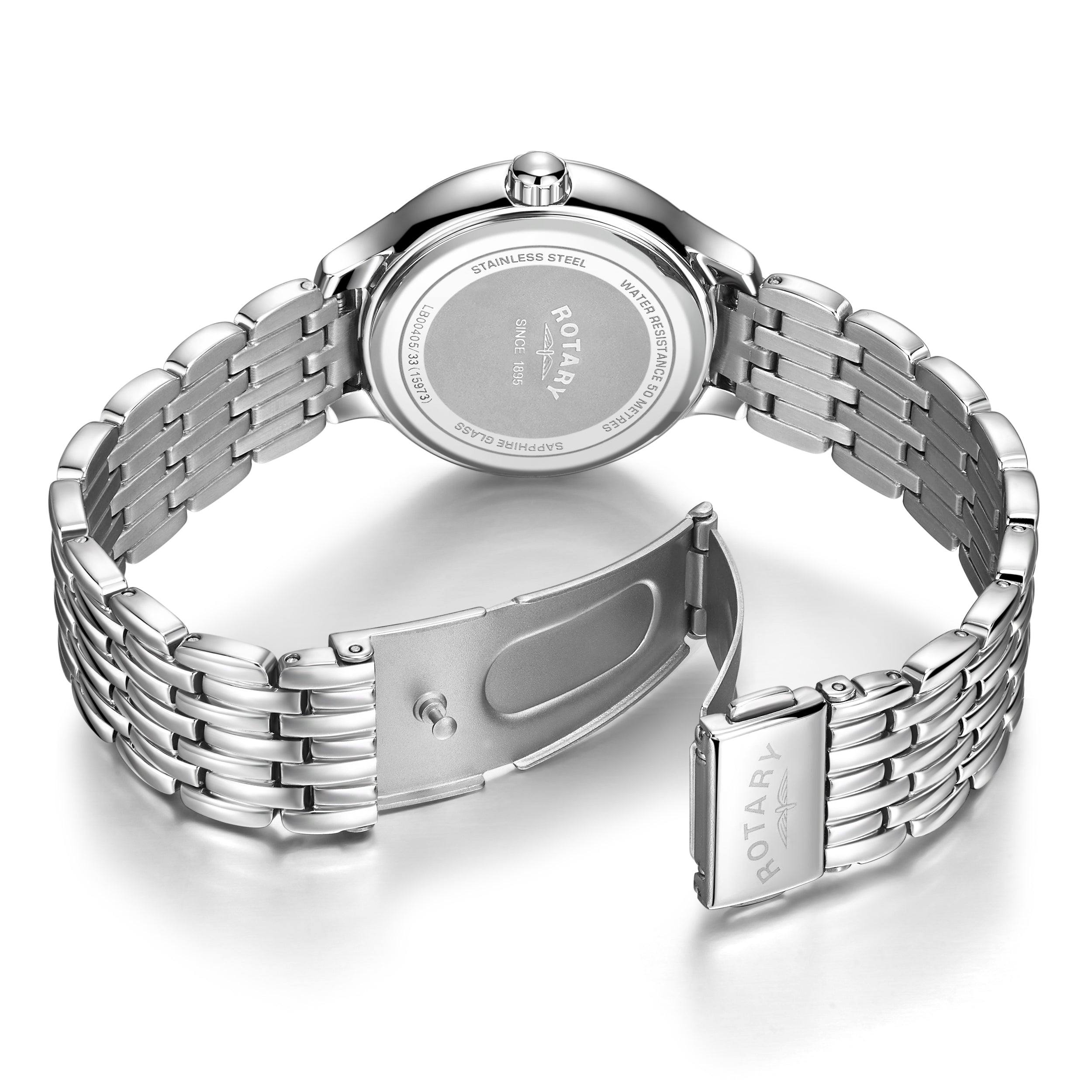 Rotary ladies watch in stainless steel with a stainless steel bracelet