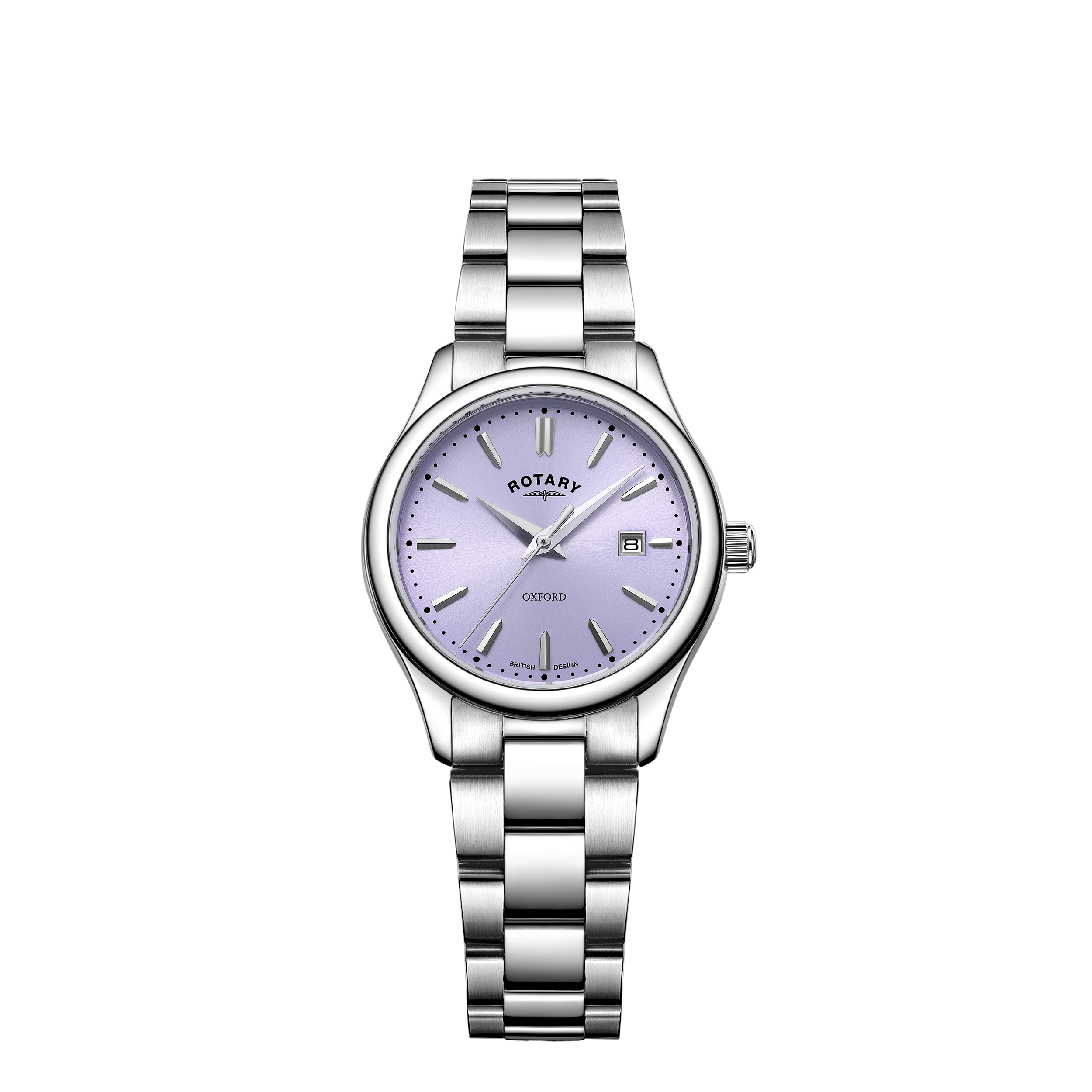 Rotary ladies stainless steel watch with a purple dial