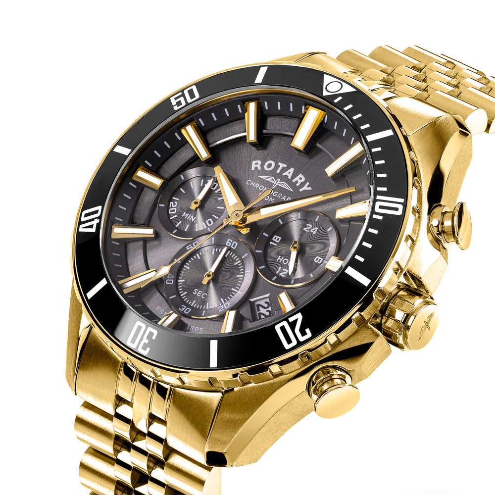 Rotary Apex100 Chronograph Black Dial Watch - RGB10014/04
