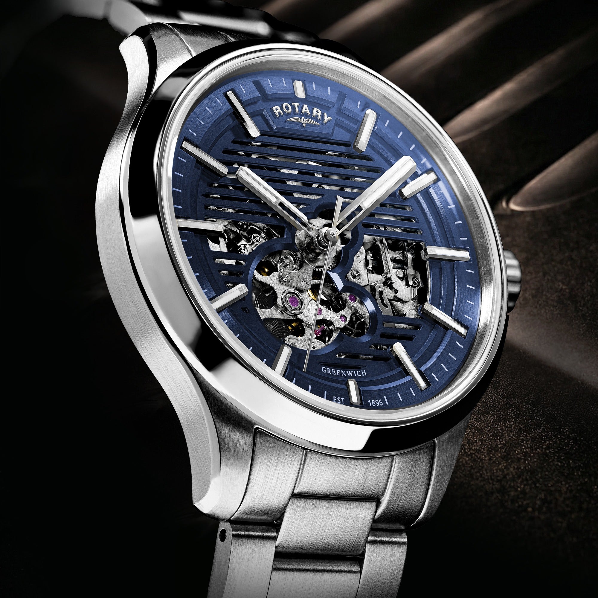 Rotary Greenwich GT1 Blue Skeleton Automatic Watch - RGB10073/05