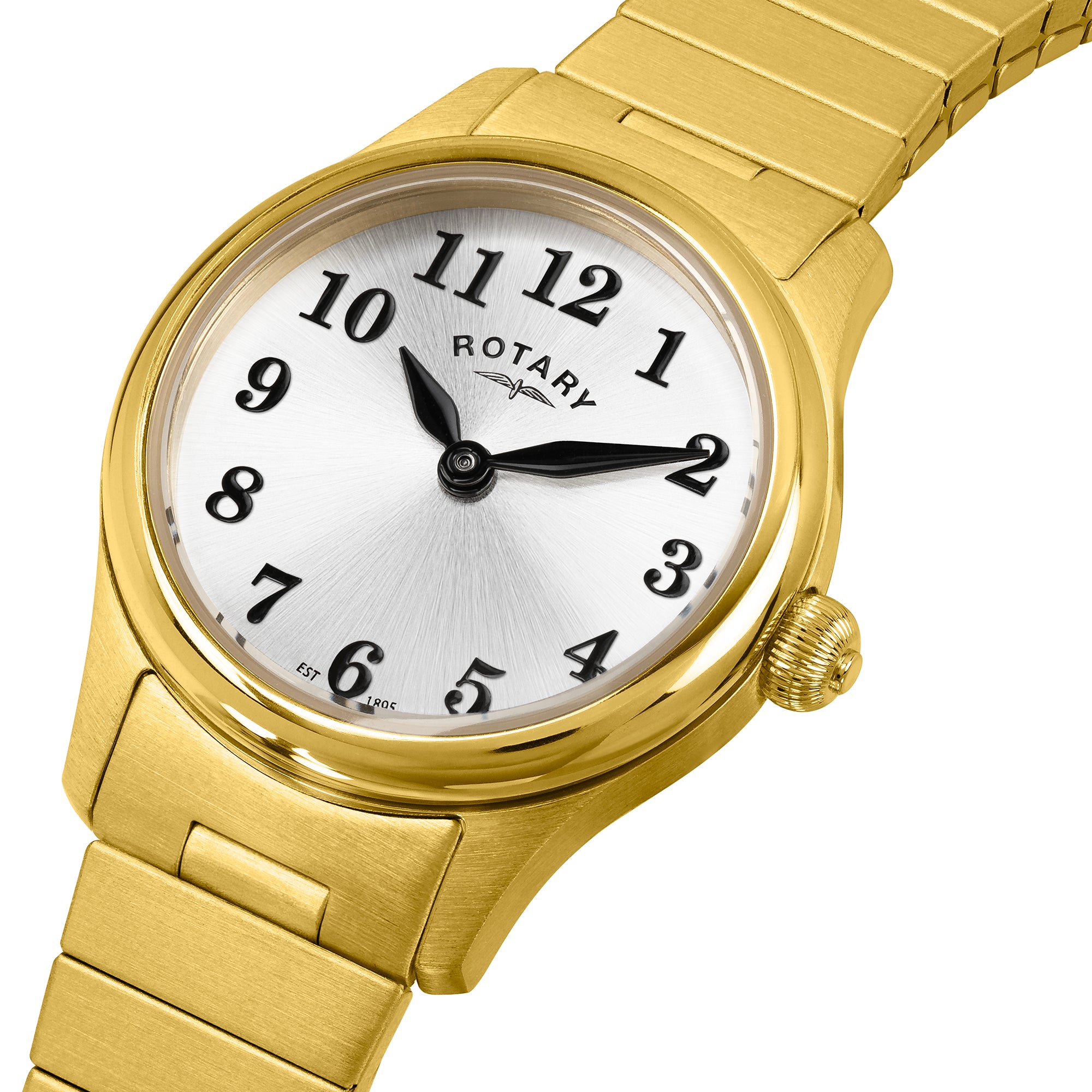 Gold Rotary wristwatch with a white face