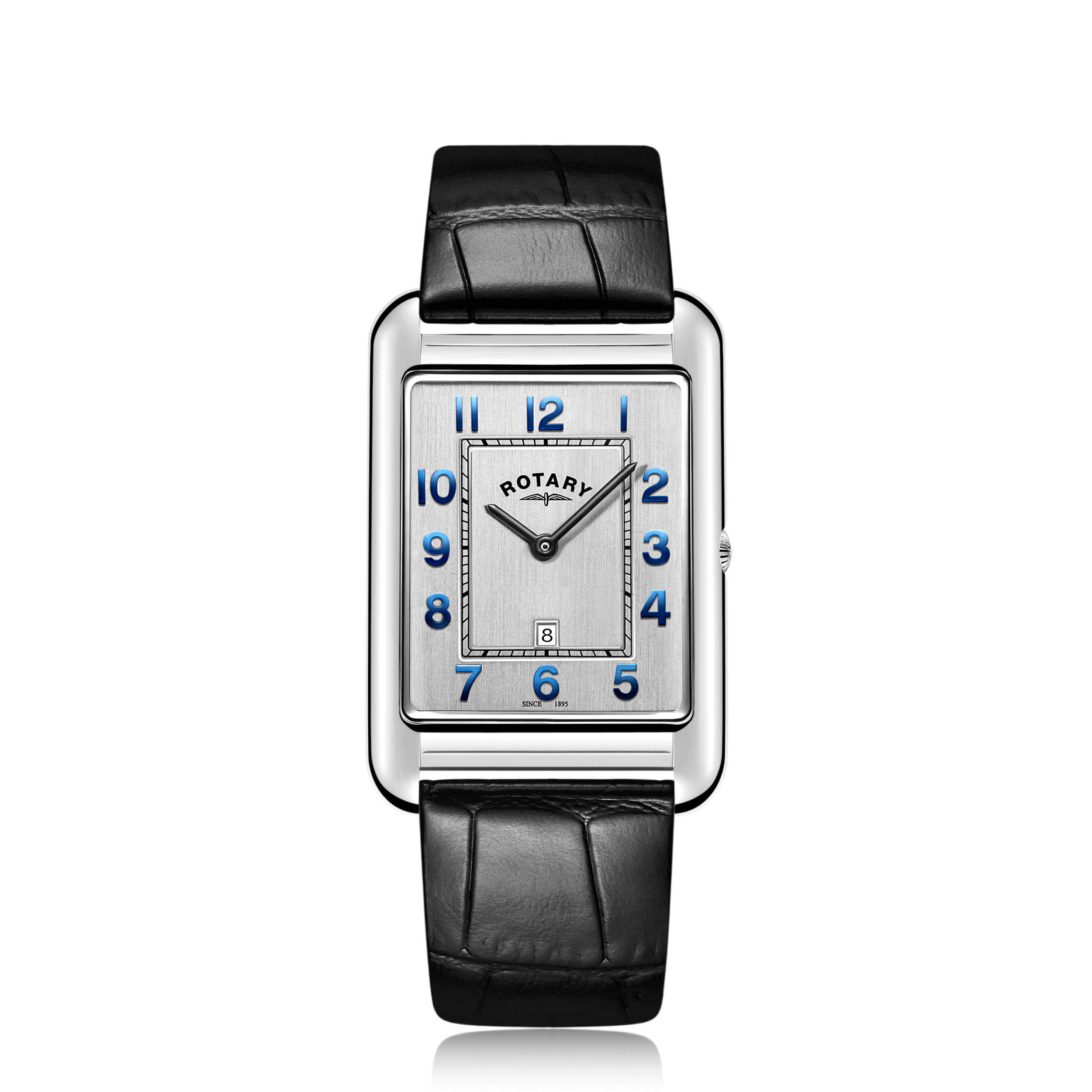 Rotary GS05280-70 dress watch in stainless steel with a black leather strap