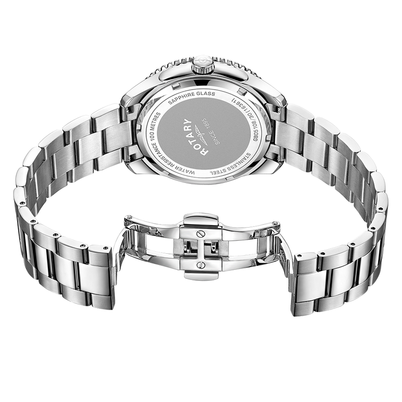 Steel back sales stainless watch