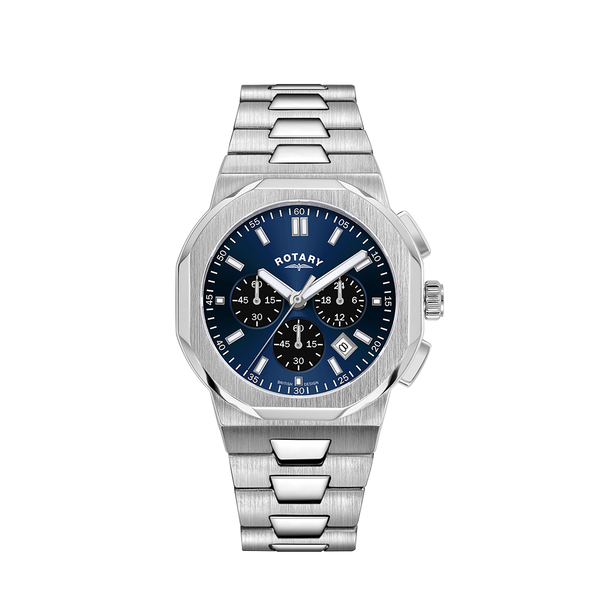 Rotary men's sports stainless steel chronograph watch sales