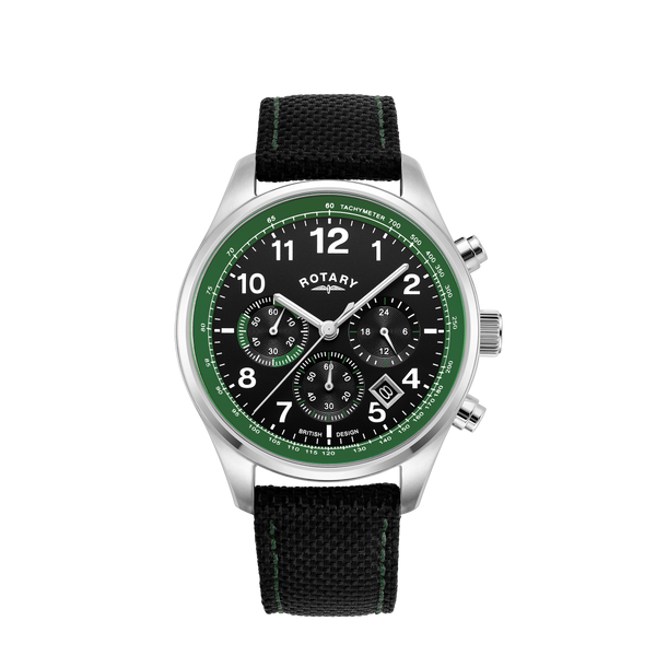 Rotary chronograph 2025 leather strap