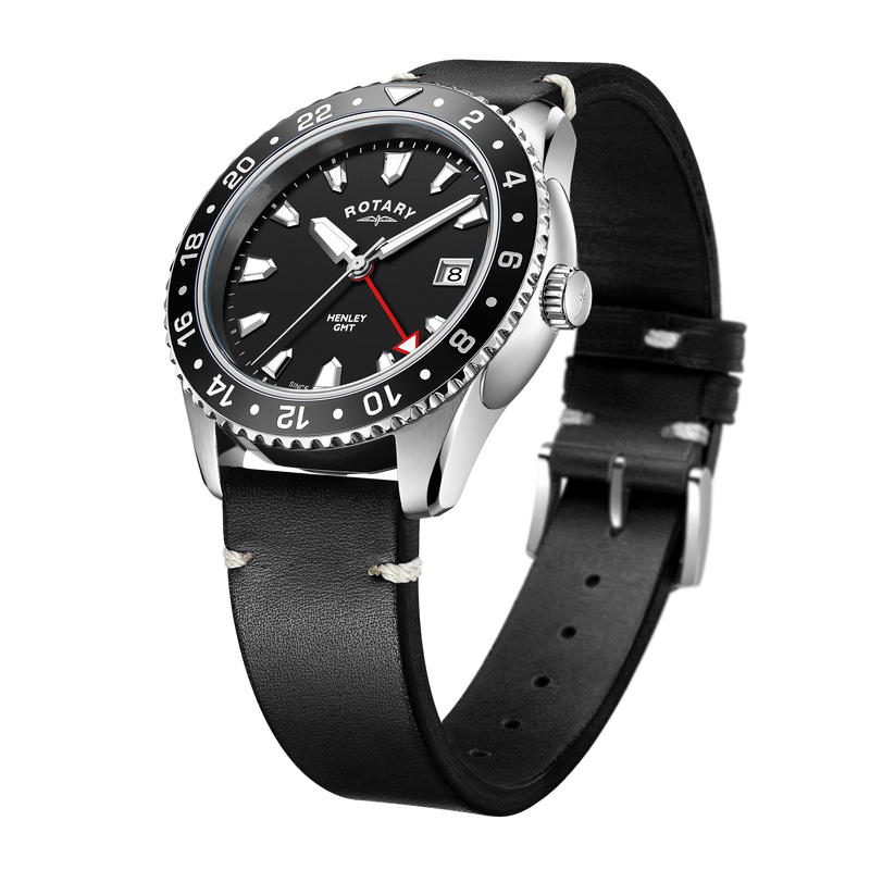 Mens rotary henley gmt 2025 watch