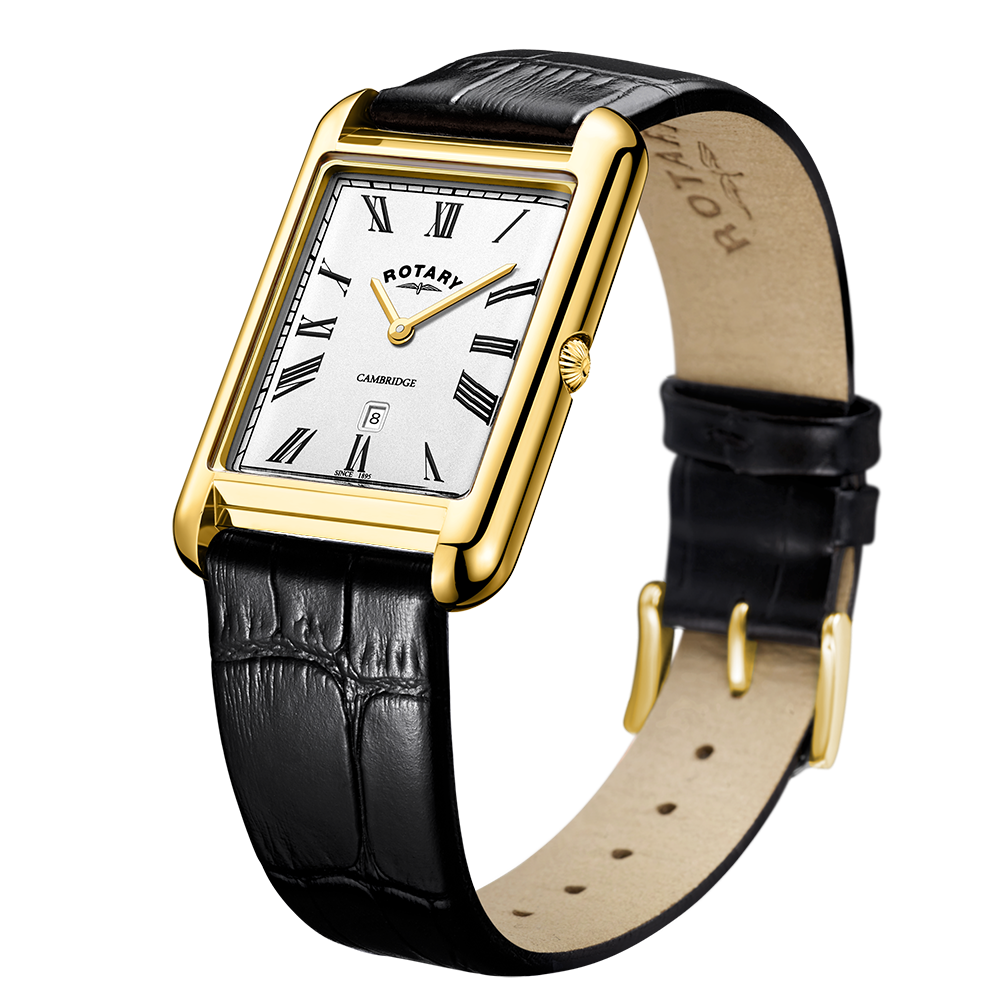 Rotary GB05423-03 Orologio Uomo – Windsor Collection – Cassa Dorata, Quadrante Analogo, Movimento Al Quarzo