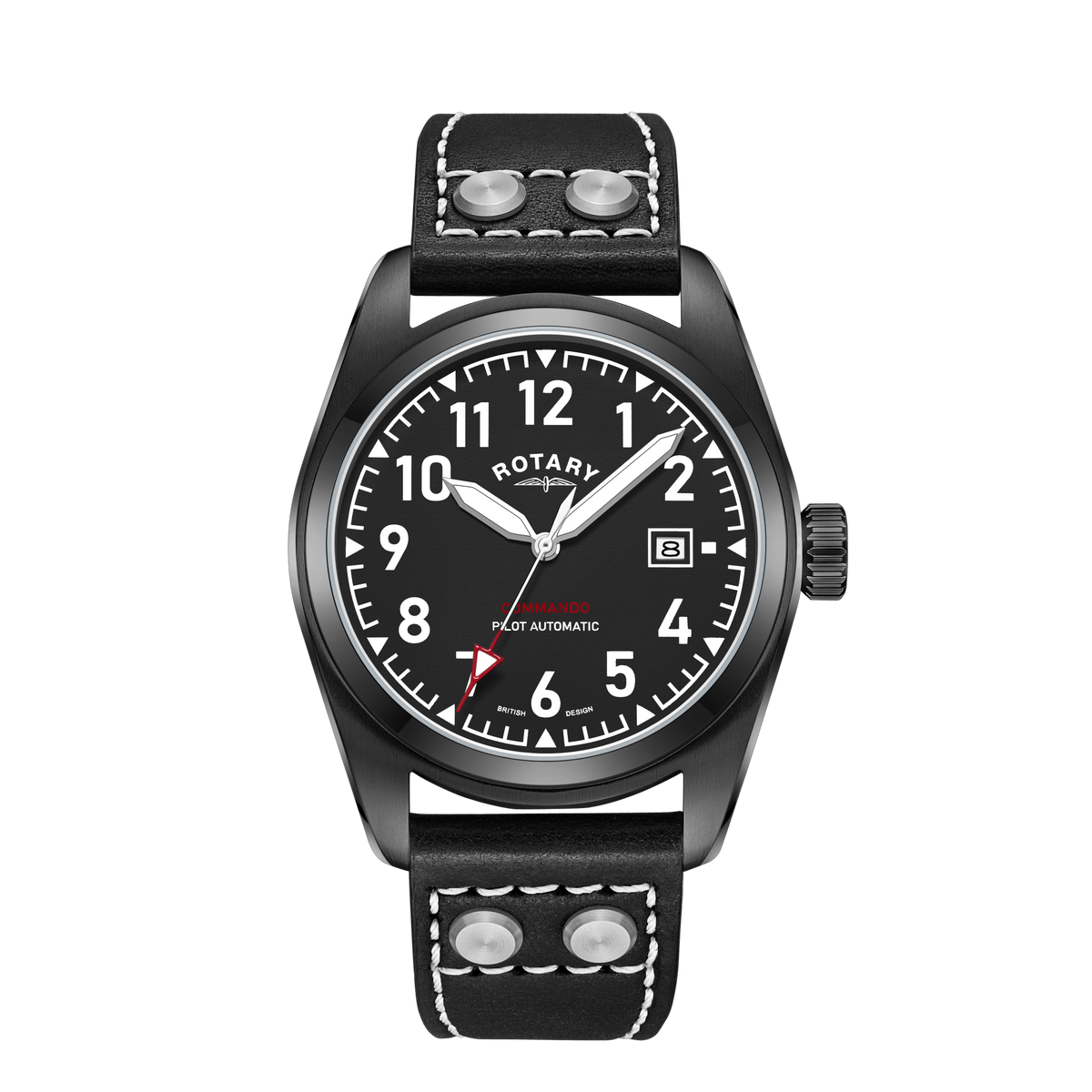 Rotary RW 1895 Pilot Automatic Black Edition Watch - GS05474/19