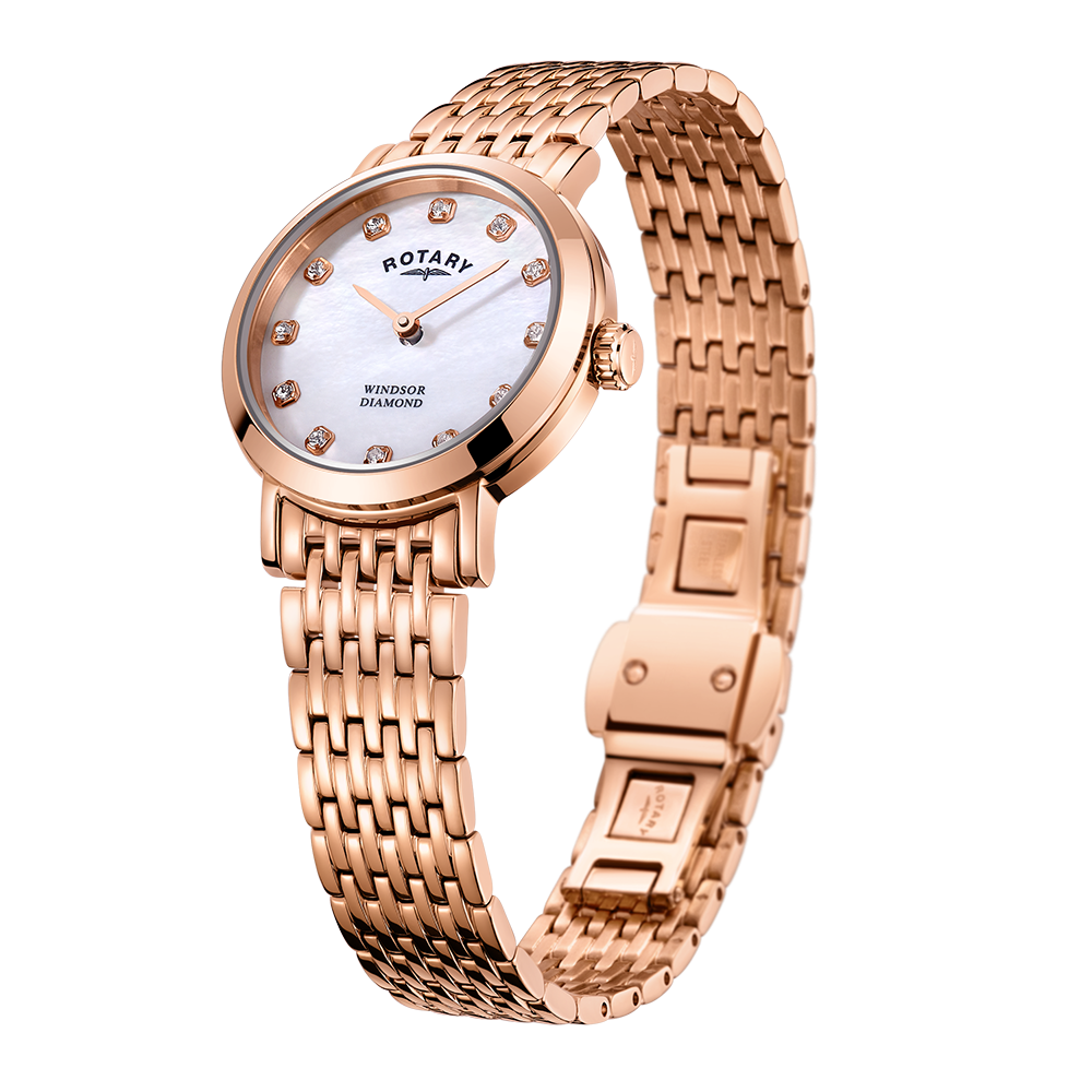 Reloj para mujer con juego de diamantes rotatorio Windsor - LB05304/41/D