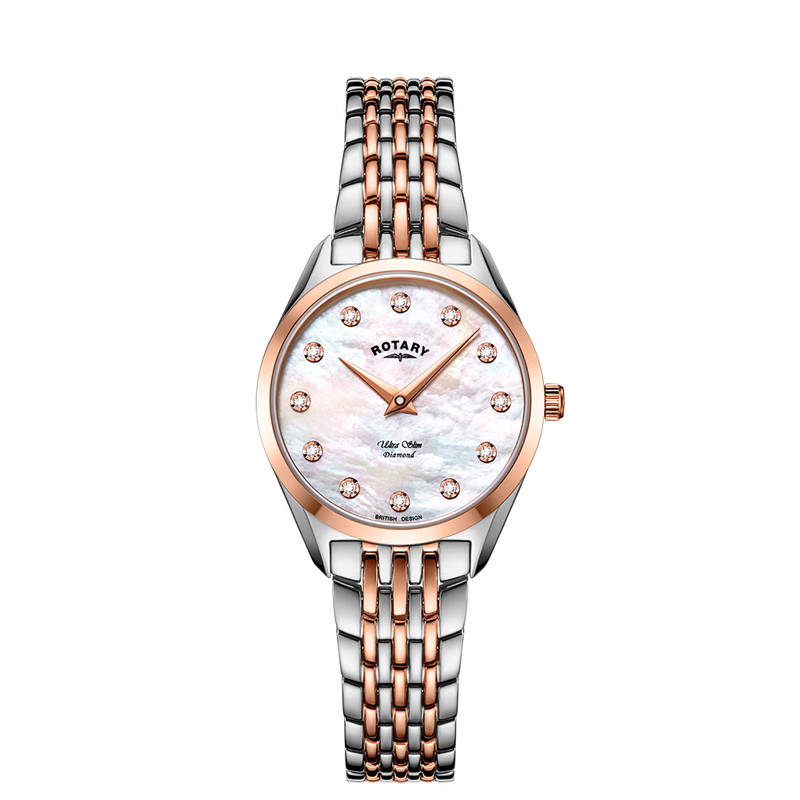 Reloj para mujer con juego de diamantes ultrafino giratorio - LB08012/41/D