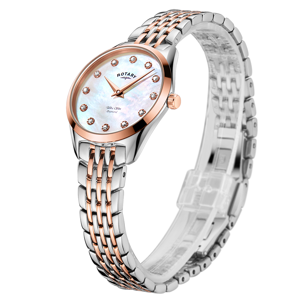 Reloj para mujer con juego de diamantes ultrafino giratorio - LB08012/41/D