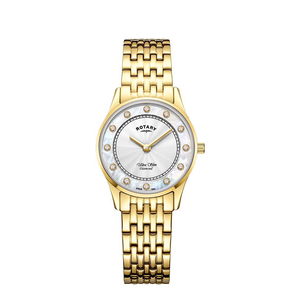 Reloj para mujer con juego de diamantes ultradelgado giratorio - LB08303/41/D