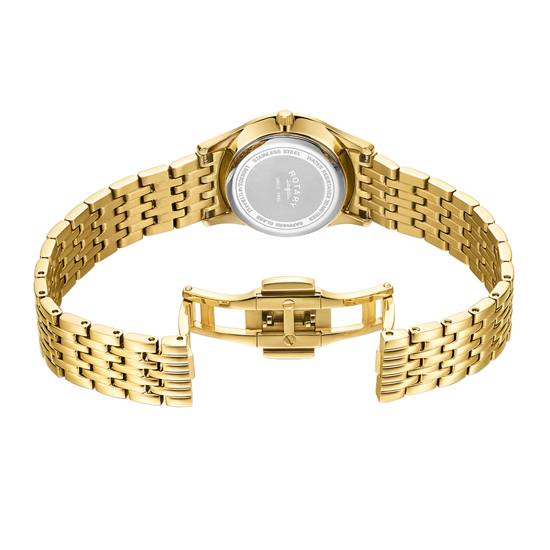 Reloj para mujer con juego de diamantes ultradelgado giratorio - LB08303/41/D