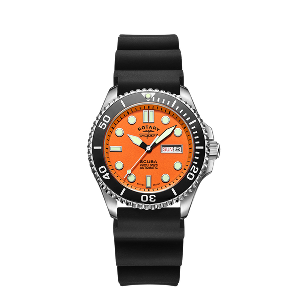 Reloj Rotary Super7 SCUBA para hombre con correa de caucho - S7S002S